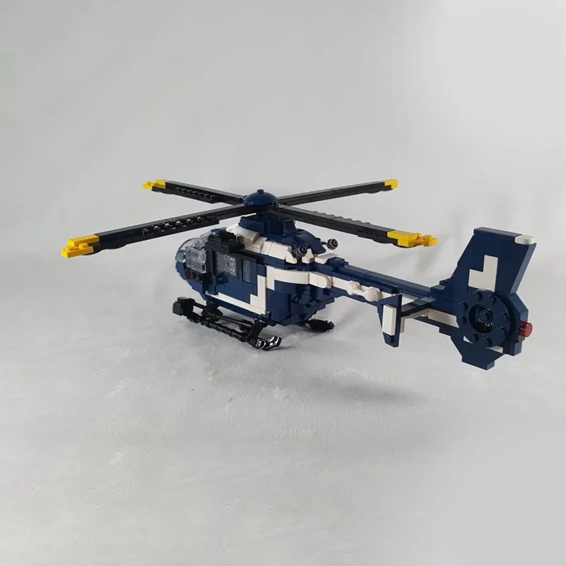 634 pièces, série de guerre, EC 135 gendarmerie, MOC, blocs de construction modulaires personnalisables, technologie, design simple, bricolage, jouet pour garçons, cadeau d'anniversaire