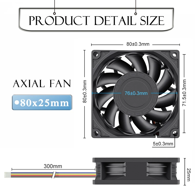 Imagem -05 - Gdstime dc 8025 v Poderoso Ventilador Impulsionador 80 mm 80x25 mm Dupla Bola Caixa do Computador Ventilador de Refrigeração Ventilador 4pin w Função Pwm 10 Peças Lote 12