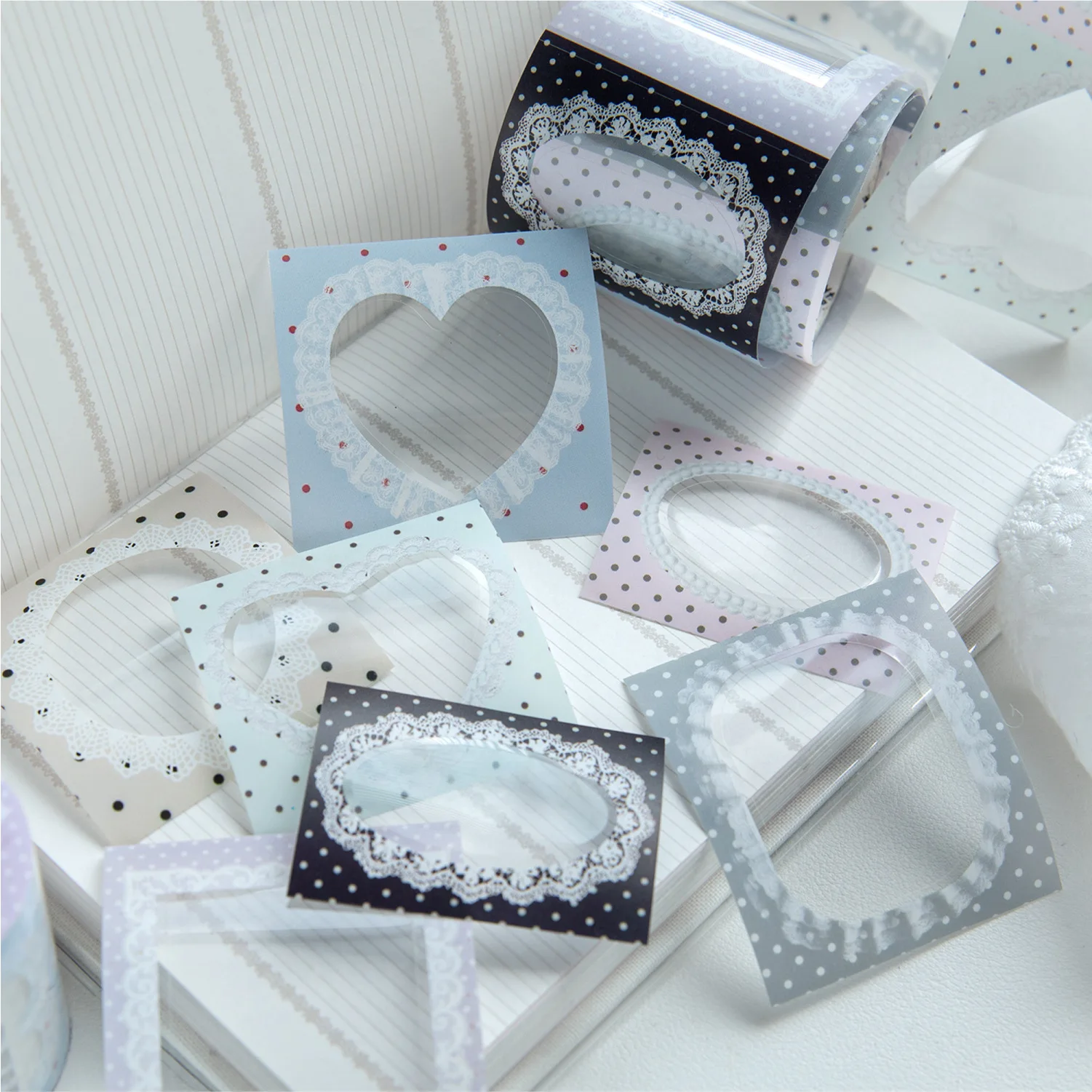 1 Stück/1 Set Dekorative Klebebänder Farbige Zucker-Rahmen-Kollektion Dekorative Scrapbooking DIY Papier Japanische Aufkleber
