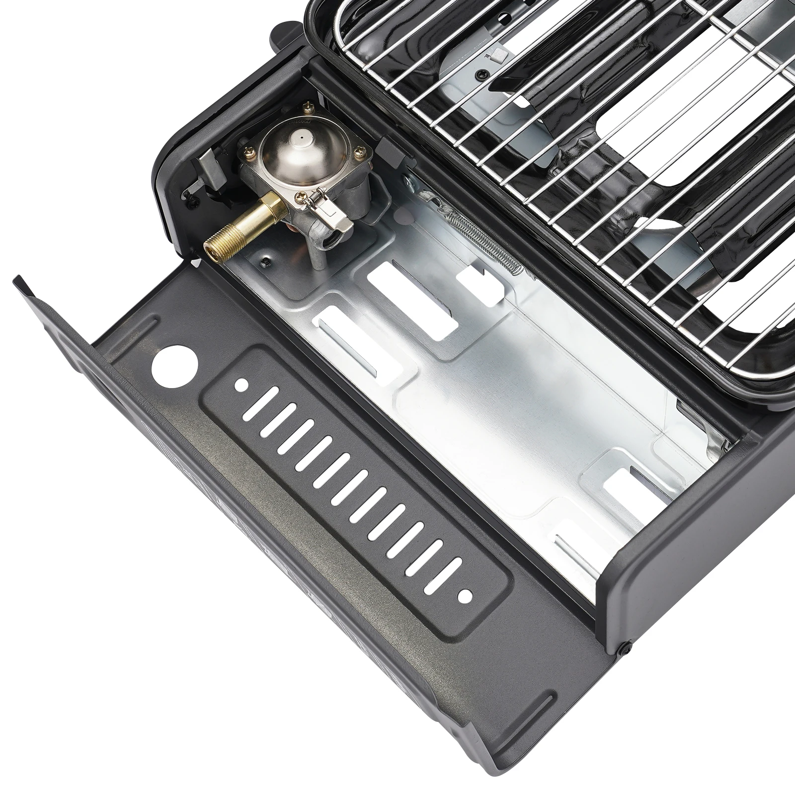 Tragbarer Butangas-Campingkocher mit Aufbewahrungstasche, Mini-Outdoor-Grillbrenner für Reisen, Wandern und Backcountry-Kochen – Detail 21