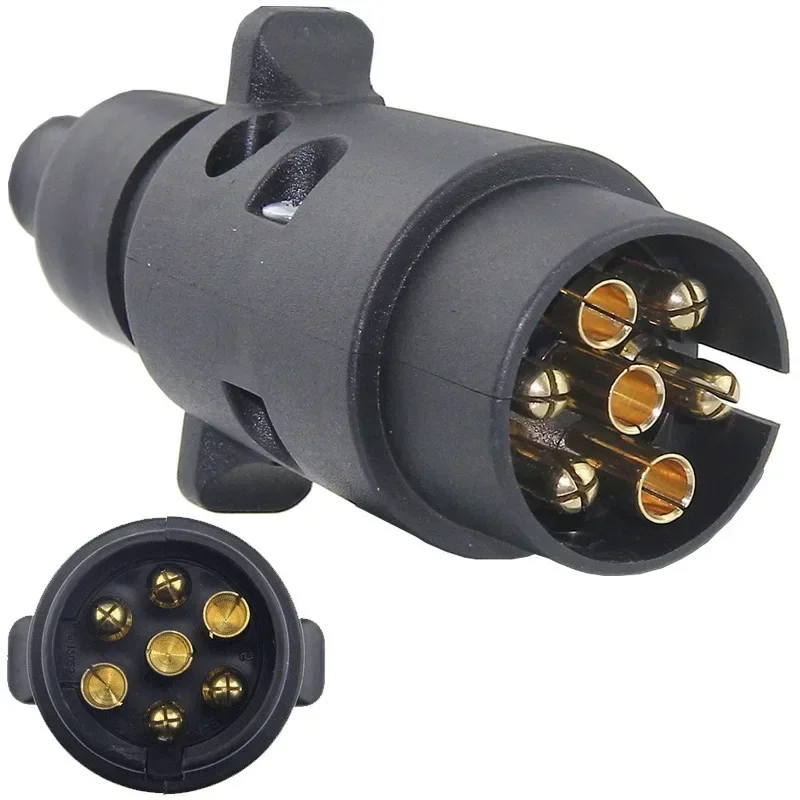 

12V 7 Way Standard European Round Car Plug Connector Plastic 7 Pin Socket Plugs For Trailers RVs Car Accessories