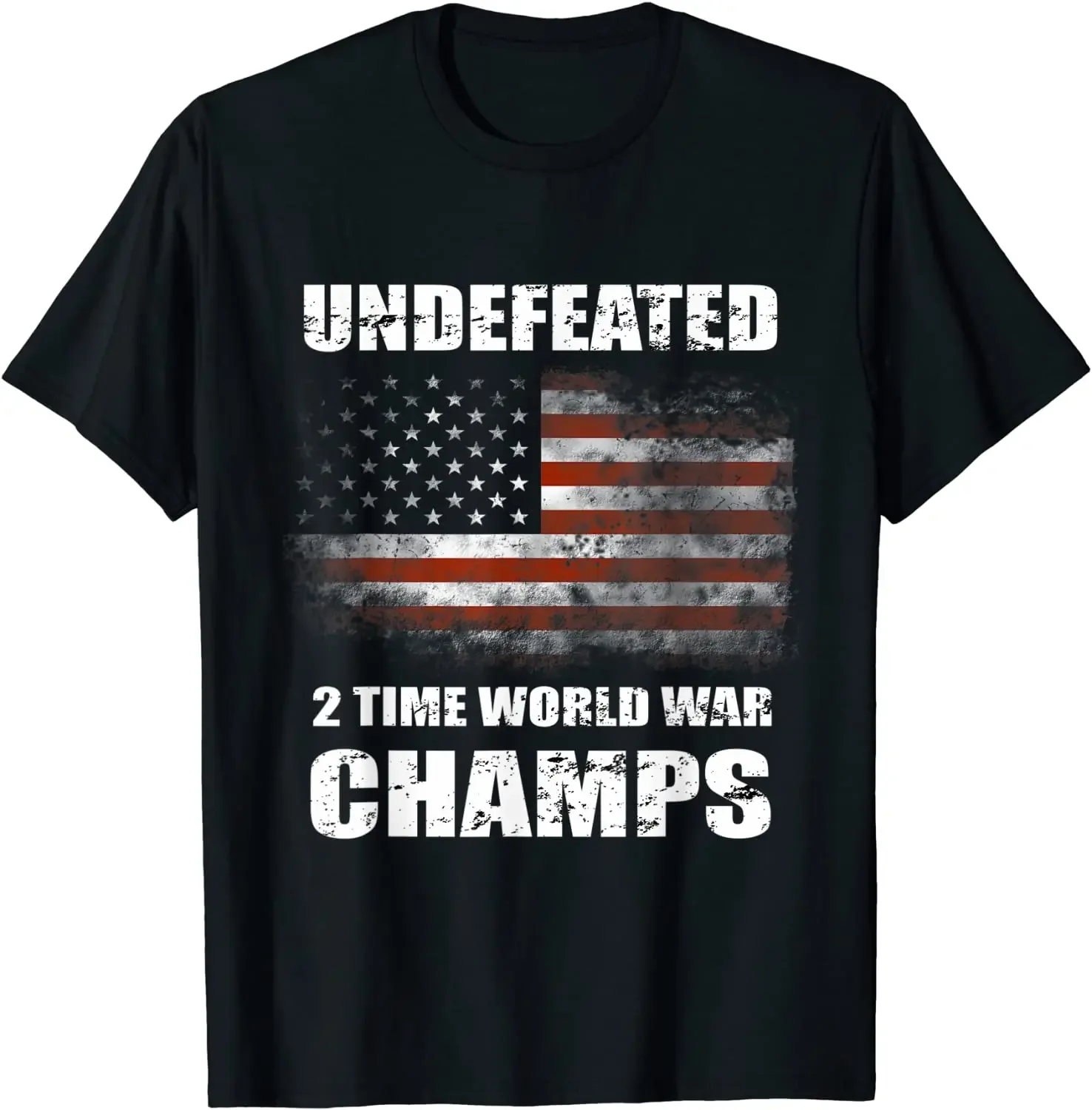 

Undefeated 2 Time World War T Shirt 4th Of July Shirts Gifts Men T-Shirt Short Casual 100% Cotton Shirts