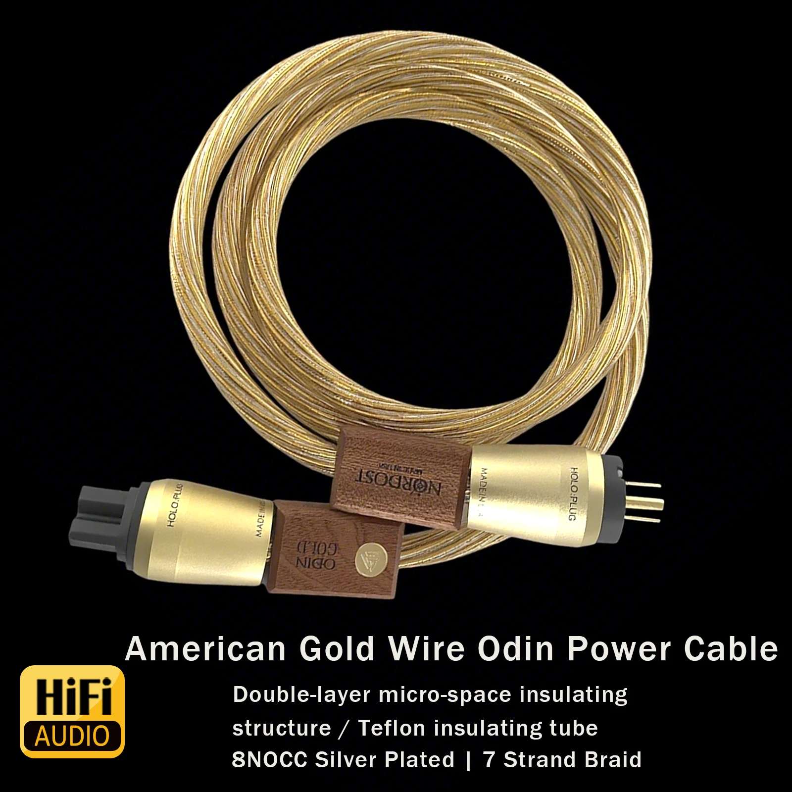 EU Mỹ C15 15A Hifi Odin Nordost Vàng Dây Nguồn Âm Thanh Độ Trung Thực Cao Sốt Dây Cáp Điện Schuko Phiên Bản Dòng