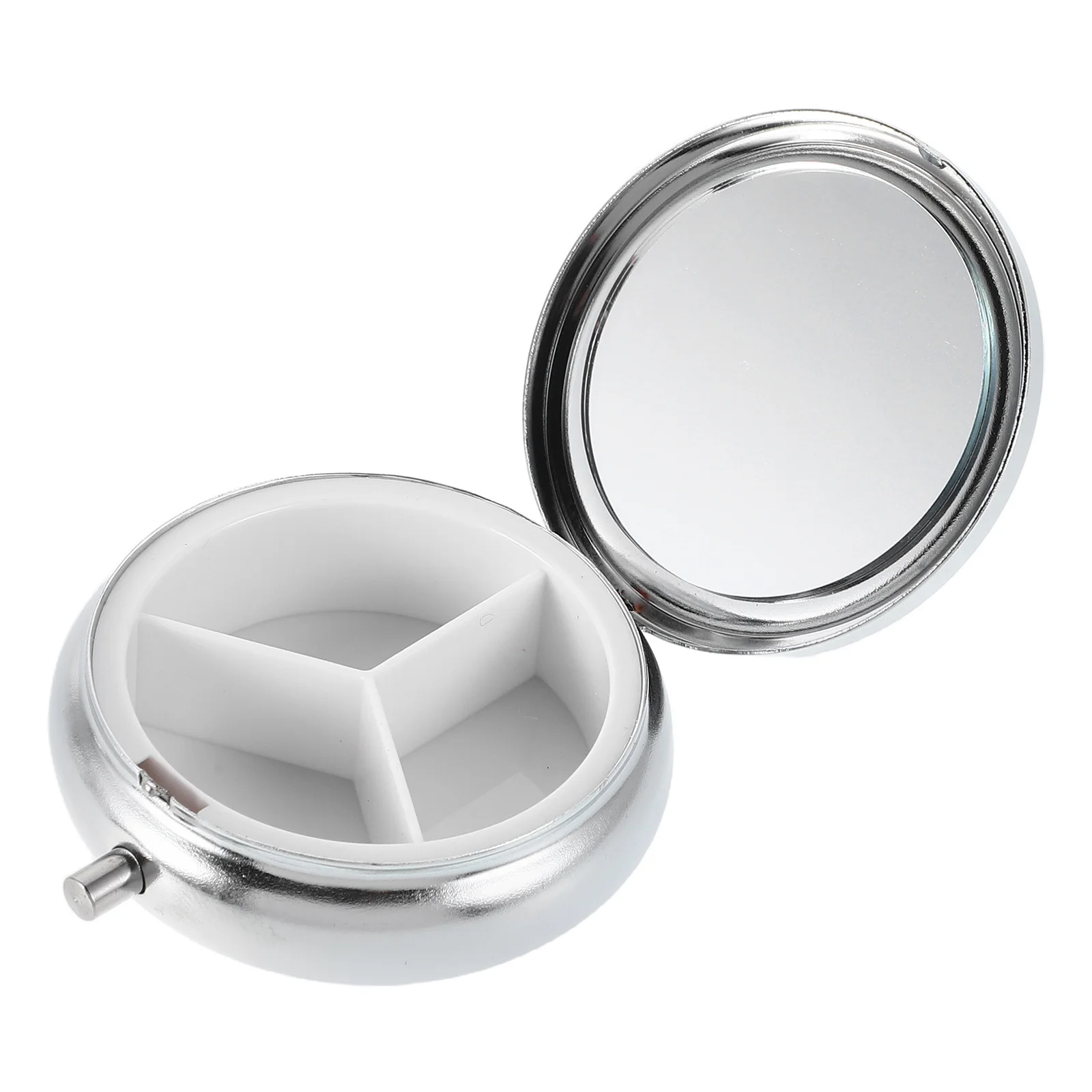 

Portable Rhinestone Mini Pill Organizer Compact Medicine Box Metal Case Travel Office Daily Use Pill Holder Metal Medicine Box