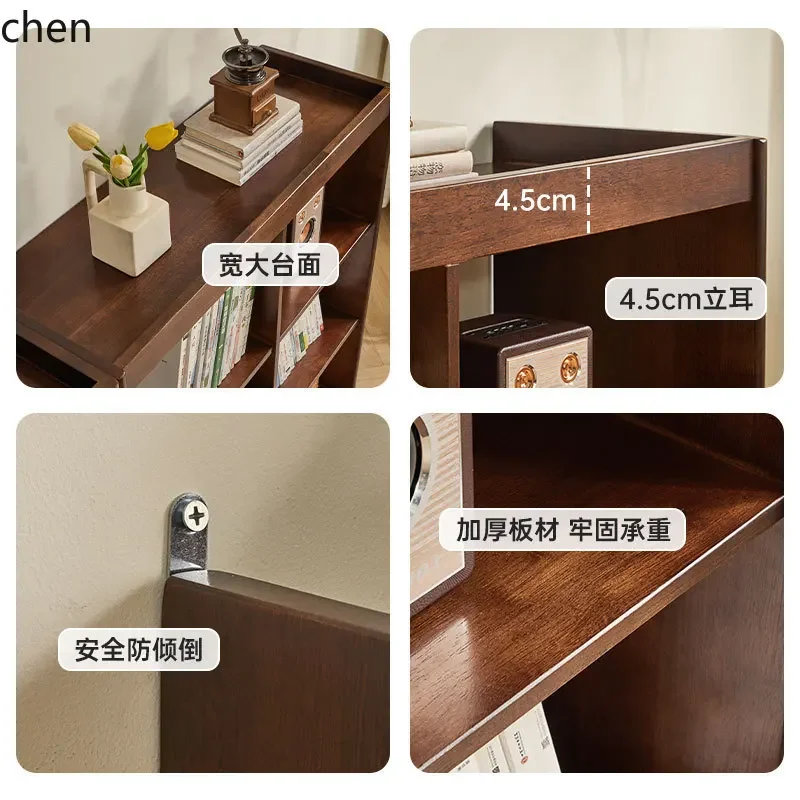 HT  Solid Wood Combination Bookshelf Bookcase Floor Storage Rack Living Room Storage Cabinet Study Low Cabinet