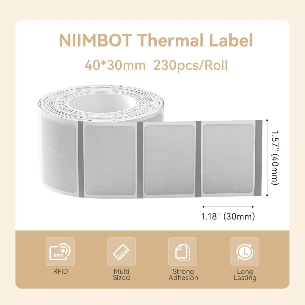 NIIMBOT B21/B1/B3s تسمية شفافة ورق الطباعة اسم ملصق مقاوم للماء دائرة/مربع ورق ملصقات حرارية