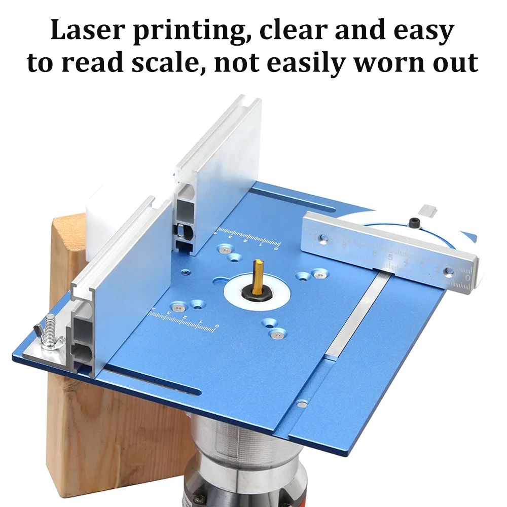 Piastra per inserto da tavolo per Router in alluminio piastra per fresatura del legno elettrica per fresatura del legno con manometro per guanti per lavori fai da te Benche