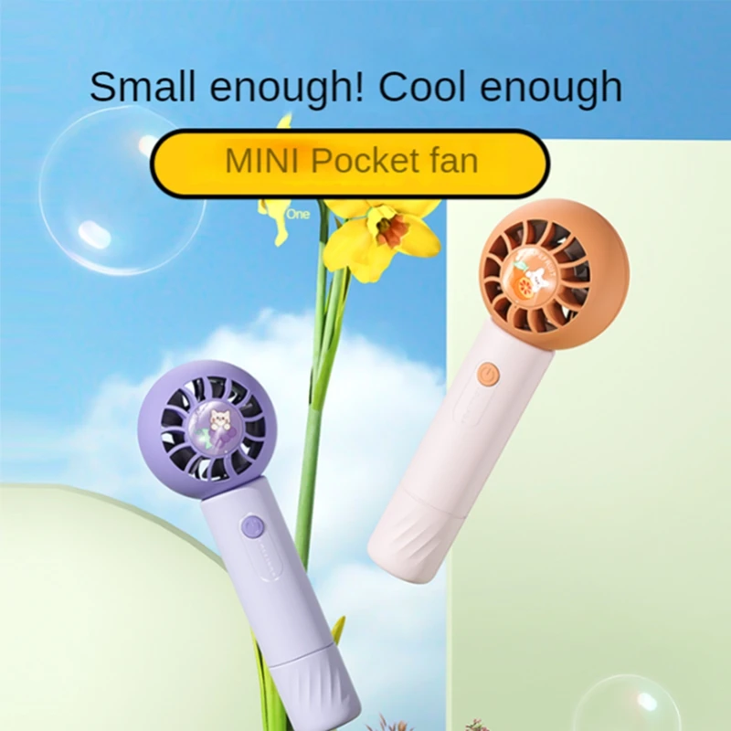 Bladeless Mini Cooling Fan Summer Cooling Fans 3-Speed Adjustable Rechargeable For Home Office School, B