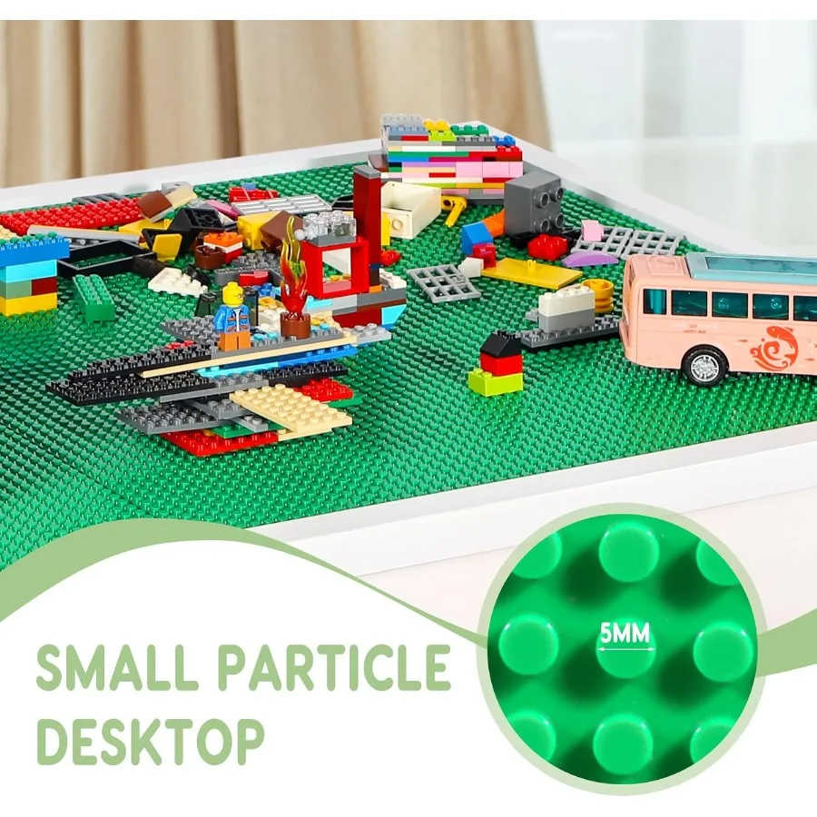 طاولة أنشطة 2 في 1 مع أدراج تخزين، طاولة لعب خشبية تتميز بكتل قابلة للفصل وسطح طاولة السبورة I