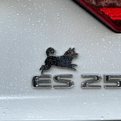 Car creative 3D stereo metal dog car stickers cute pet dog Shiba Inu cover scratch stickers tail label side label decoration