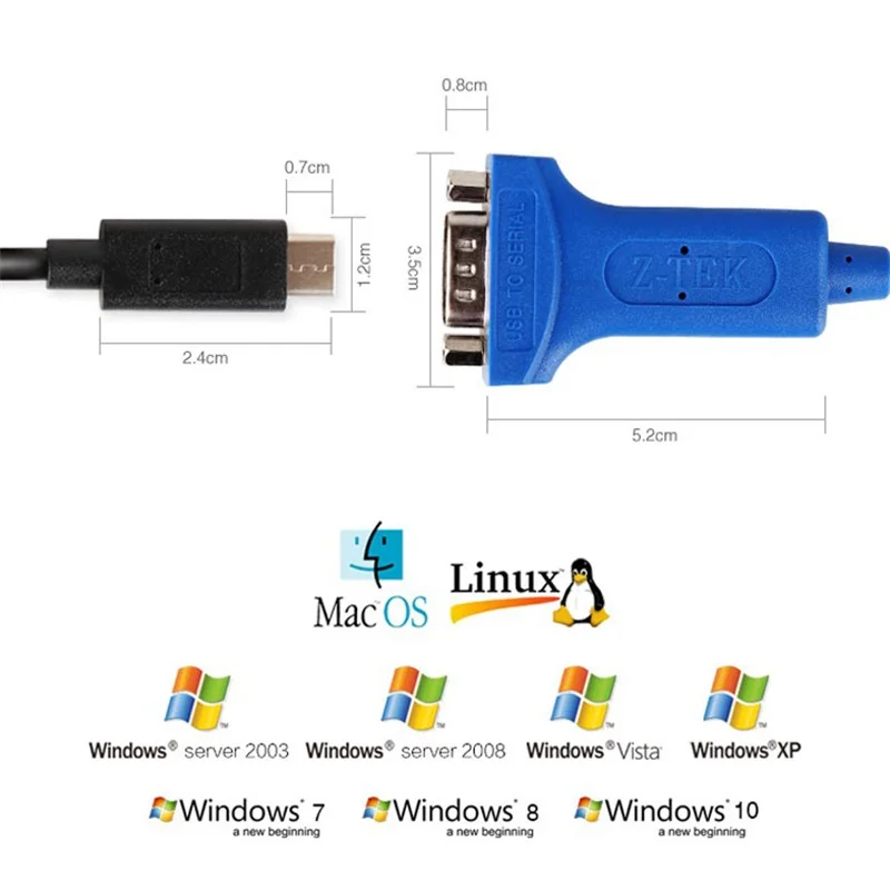 Type-C USB-C to RS232 serial converter adapter cable win10 type c to db9 COM Converter