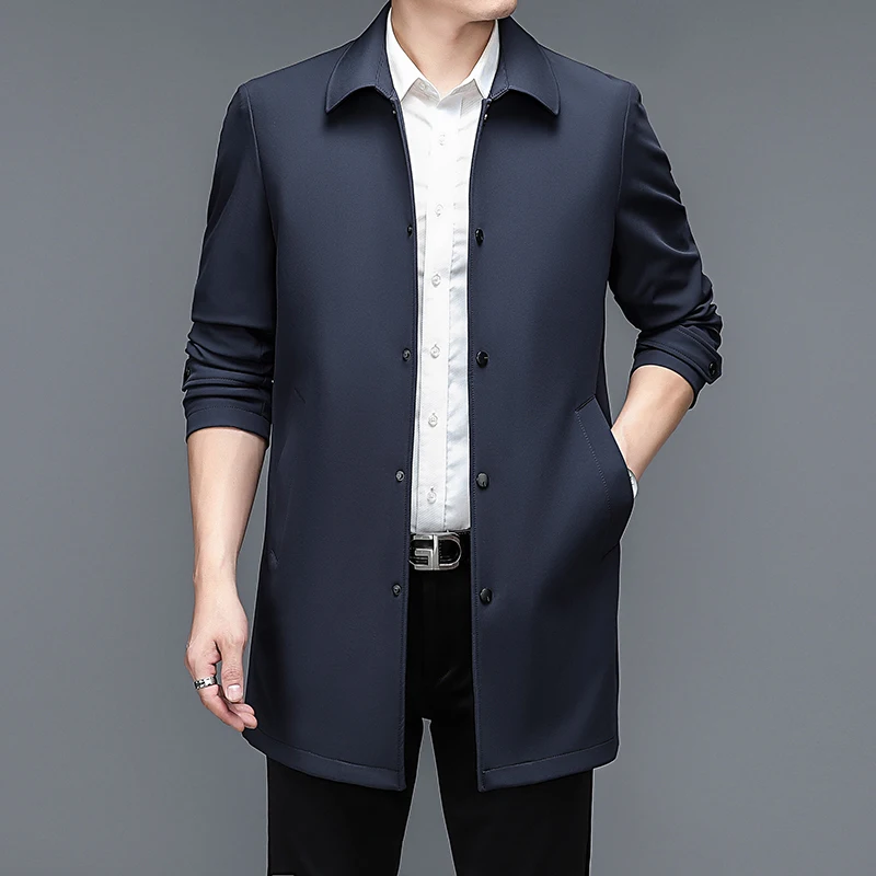 2023 spring Long style coat men\'s High quality casual trench coat, fashion casual jackets men,full size M-4XL