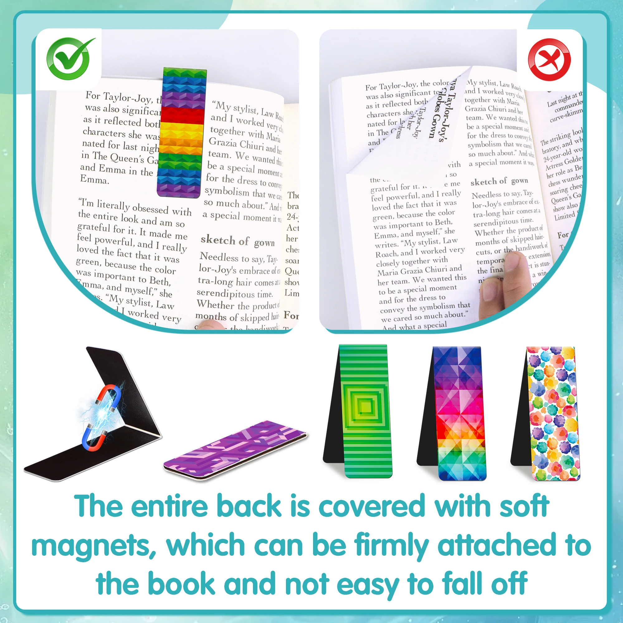 48個/96個入り マグネットブックマーク | 幾何学模 - Bookmark Magnetic Clip のレビューと価格