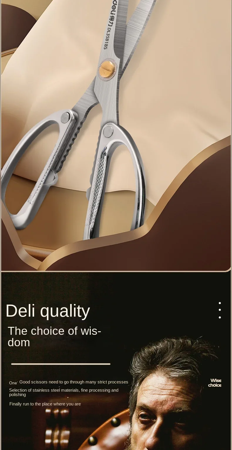 Deli Schere Multifunktions Industrie Edelstahl Professionelle Küche Schere Nähen Schneider Schere Lebensmittel Tuch Schneiden Werkzeug – Detail 10