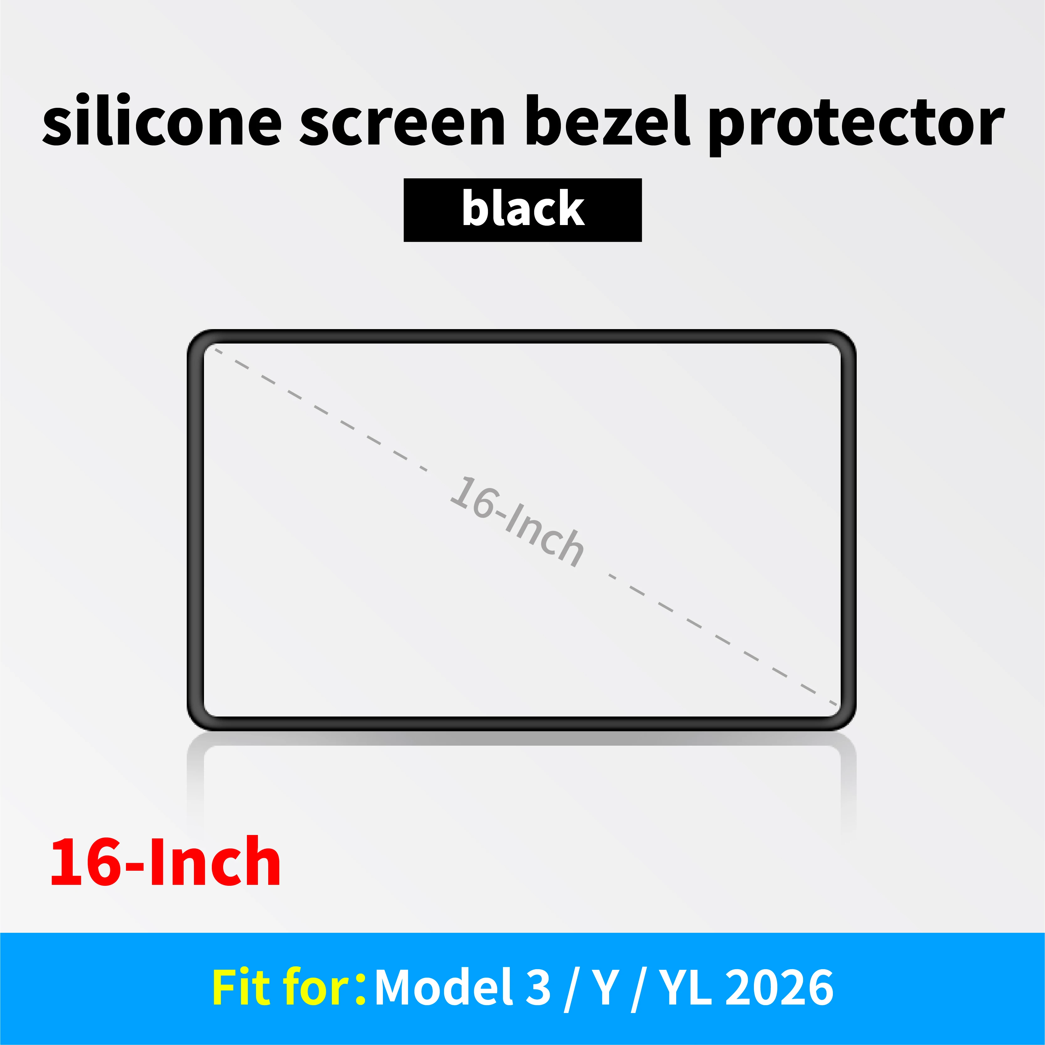 Silicone Screen Bezel Protector for Tesla Model 3/Y