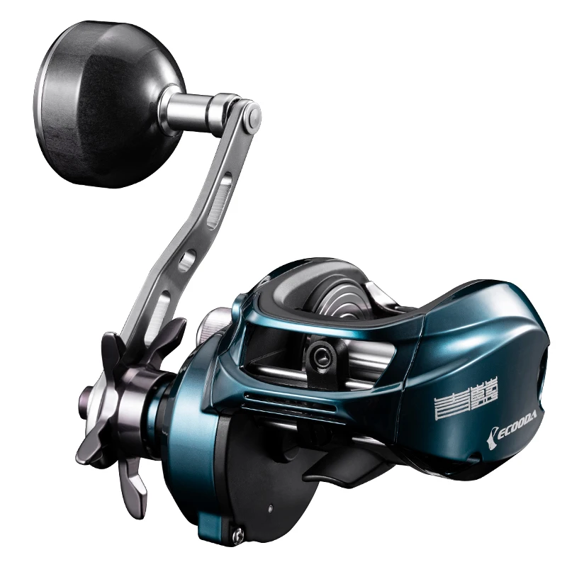 Carrete de pesca ECB ECOODA CYAN BLUE Series, carrete de Jigging de agua salada, carrete de Baitcasting de fuerza de freno de 12kg