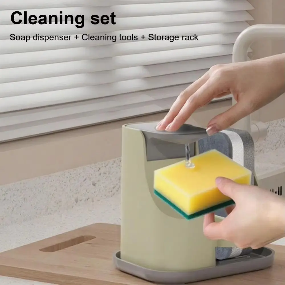 2-in-1 Hand Soap Dispenser Leak-Proof Hand Soap Pump Dual Soap Dispenser 650ml Practical Liquid Soap Container Countertop