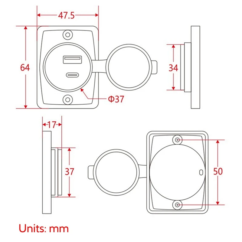 10X Car Charger Socket 18W And QC 3.0 USB Quick Charge Socket Quick Charge 3.0 QC 3.0 For Car Boat Marine Rv Mobile