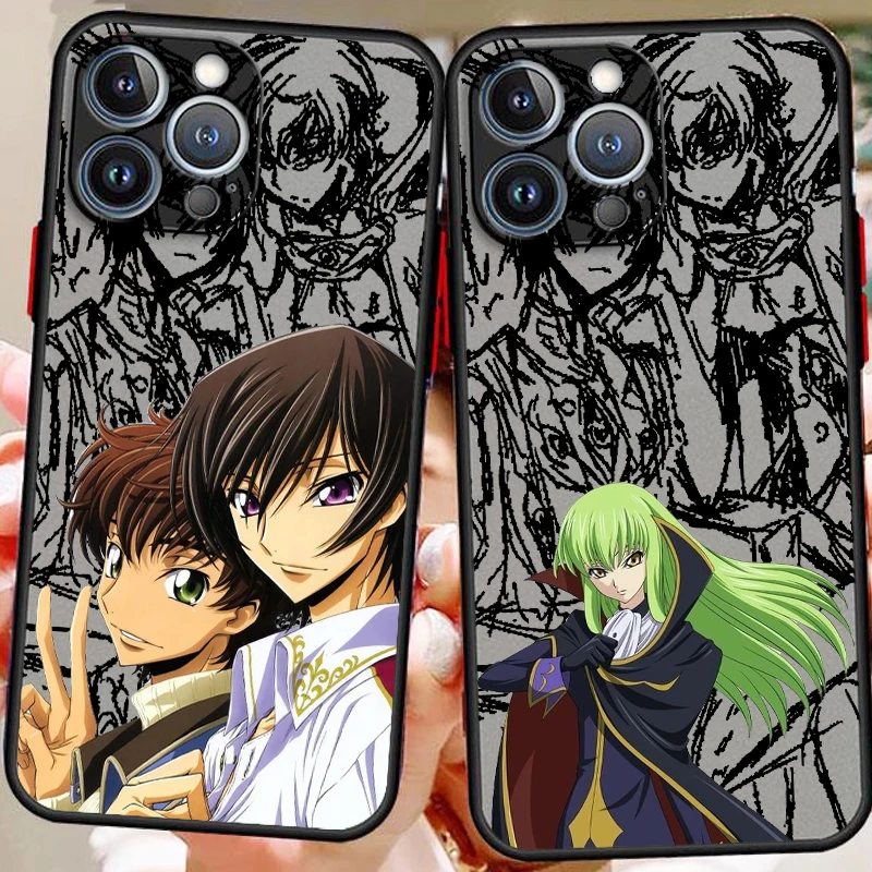 Code Geass Anime Cool Frosted Translucent For Apple iPhone 15 14 13 12 11 XS XR X 8 7 SE Pro Max Plus Mini Soft Phone Case