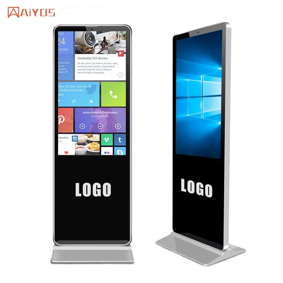 AIYOS 32 inch Android WiFi Version LCD information floor stand shopping mall indoor kiosk without touch