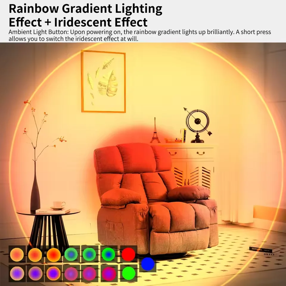 LED محس حركة الجدار مصباح أضواء الجدار RGB Warmlight ديكور المنزل تضيء صعودا وهبوطا ضوء الليل قابلة للشحن لشرفة الدرج