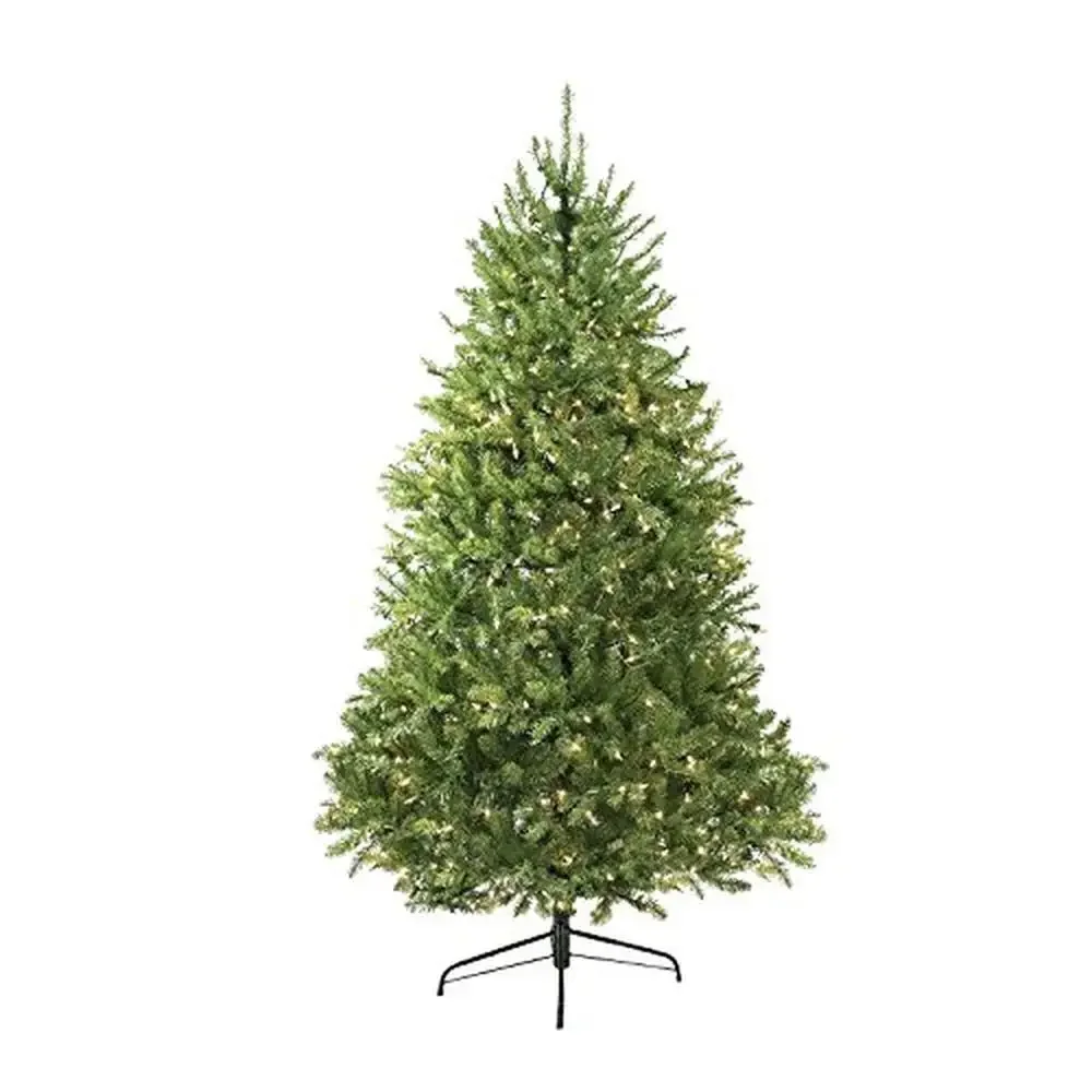 14ft Pre-Lit Green PVC Christmas Tree Clear Lights Holiday Decor 88