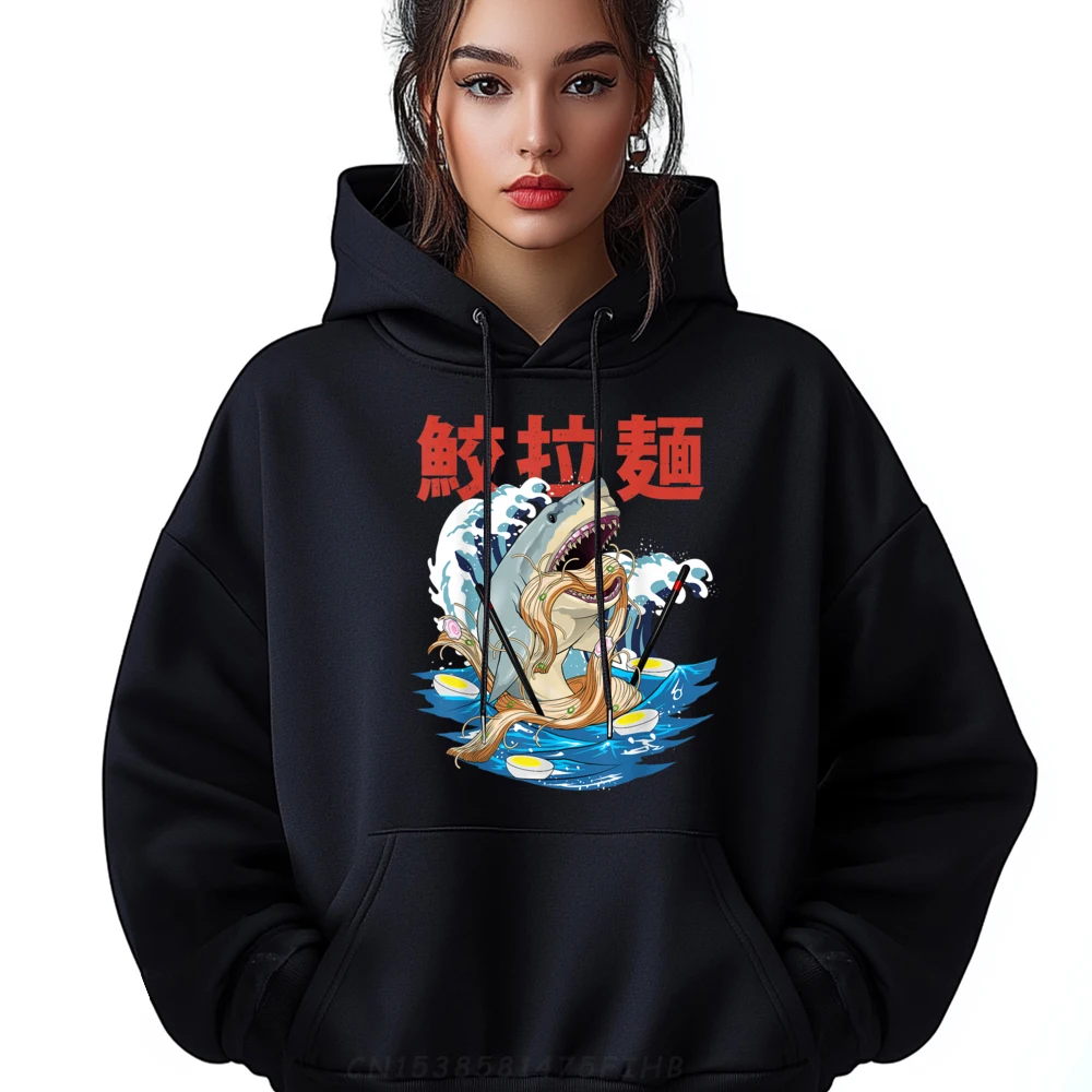 Ramen Miso Shark Kaiju Kanagawa Japanese Food Aesthetic Clothing Men's Clothing Printed On Pullover