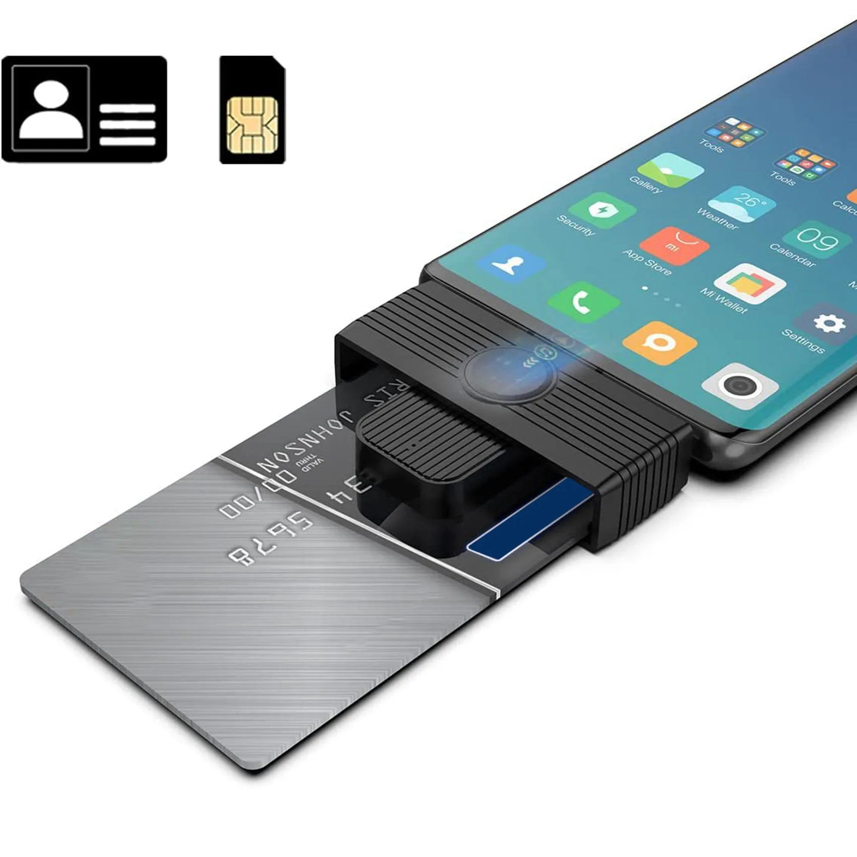 Smart Card Reader Smart Card/SIM/ID/CAC Karte Smart Card Reader Adapter für Android Telefone PC Computer