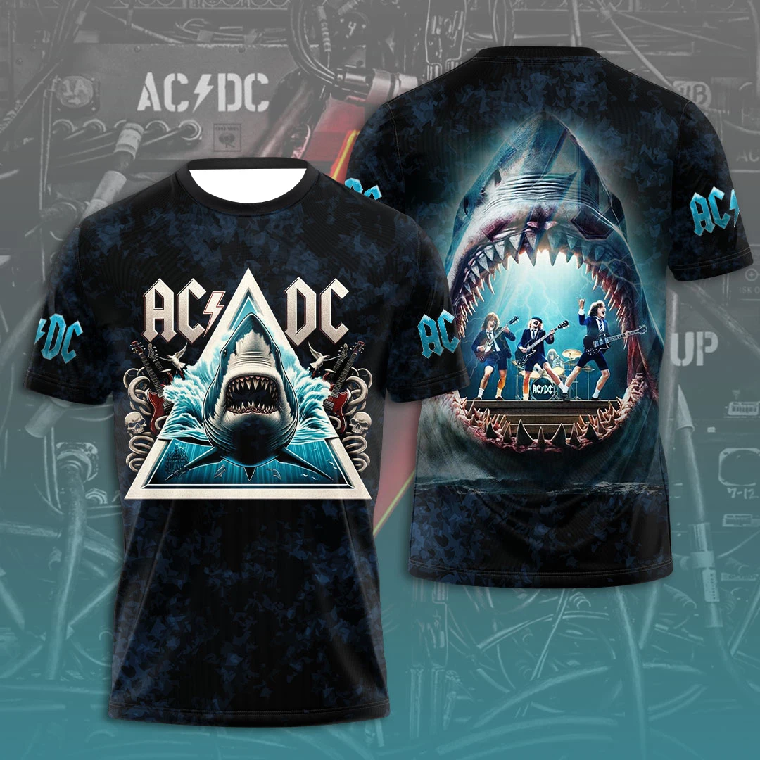 2025 New Men's Singer Quick-drying AC/DC Printed T-shirt Comfortable Sports Breathable Concert Short-sleeved Top Y2K Streetwear