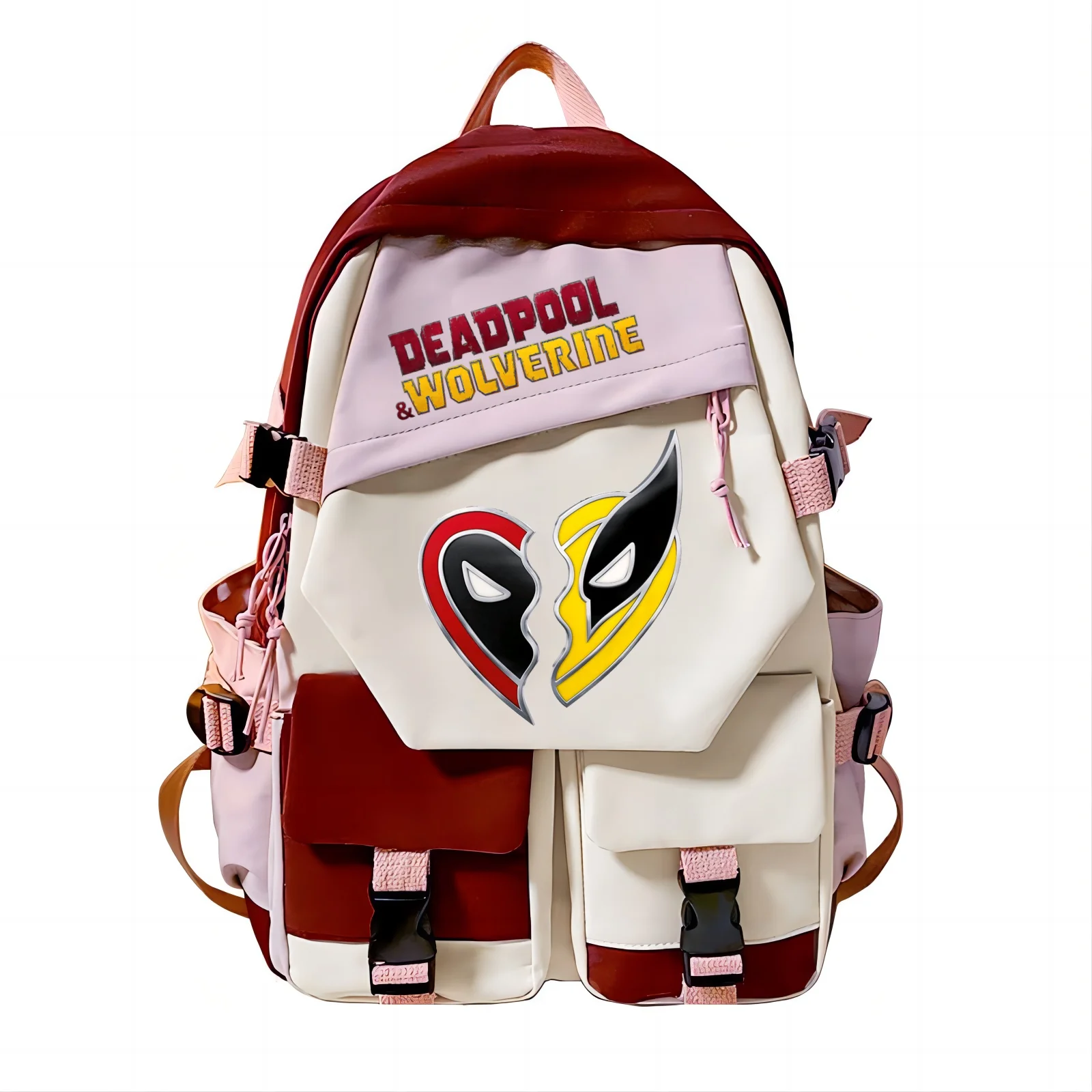 Deadpool & Wolverine Cartoon Backpack Teenarges Schoolbag Boy Children Book Splicing Knapsack Men Travel Laptop Rucksack Mochila