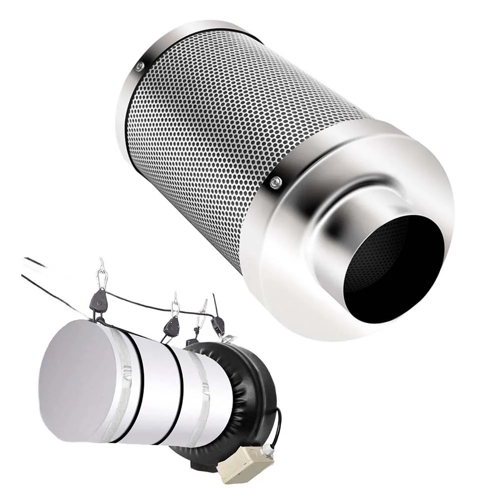 Activated Carbon Canister 4 Inch Carbon Filter For Indoor Gardening Setup 1050 Iodine Number Australian RC412 Carbon