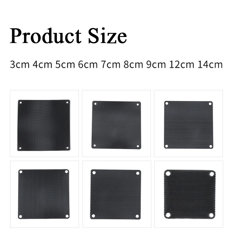 PVC PC 팬 먼지 필터 방진 케이스, 컴퓨터 메쉬 냉각 초미세 방진 커버, 80mm, 90mm, 120mm, 140mm, 6 개