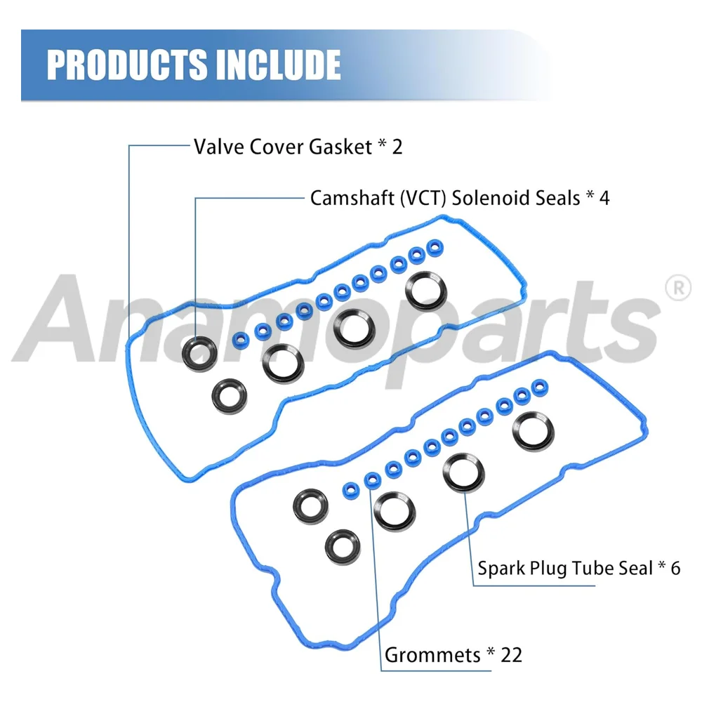 Engine Parts Valve Cover Gasket Fit 3.5 3.7 L T V6 GAS For Ford F-150 Edge Explorer Lincoln MKS MKT MKZ 3.5 3.7L 11-20 VS50814R