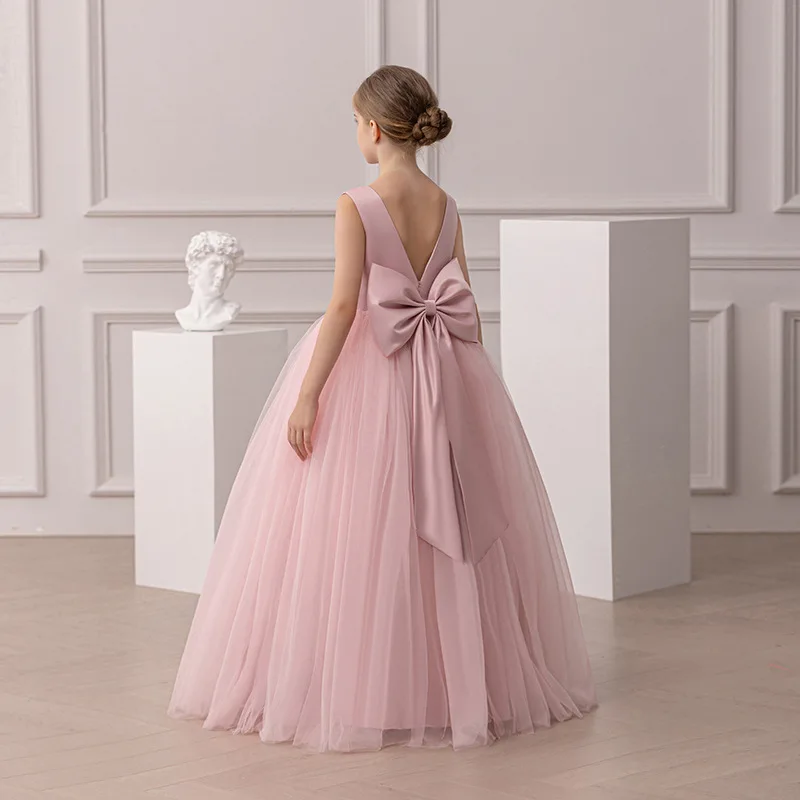 

Платье подружки невесты с цветочным узором для девочек, детское длинное бальное платье, свадебное праздничное платье для первого причастия, вечернее платье для детей 7–14 лет