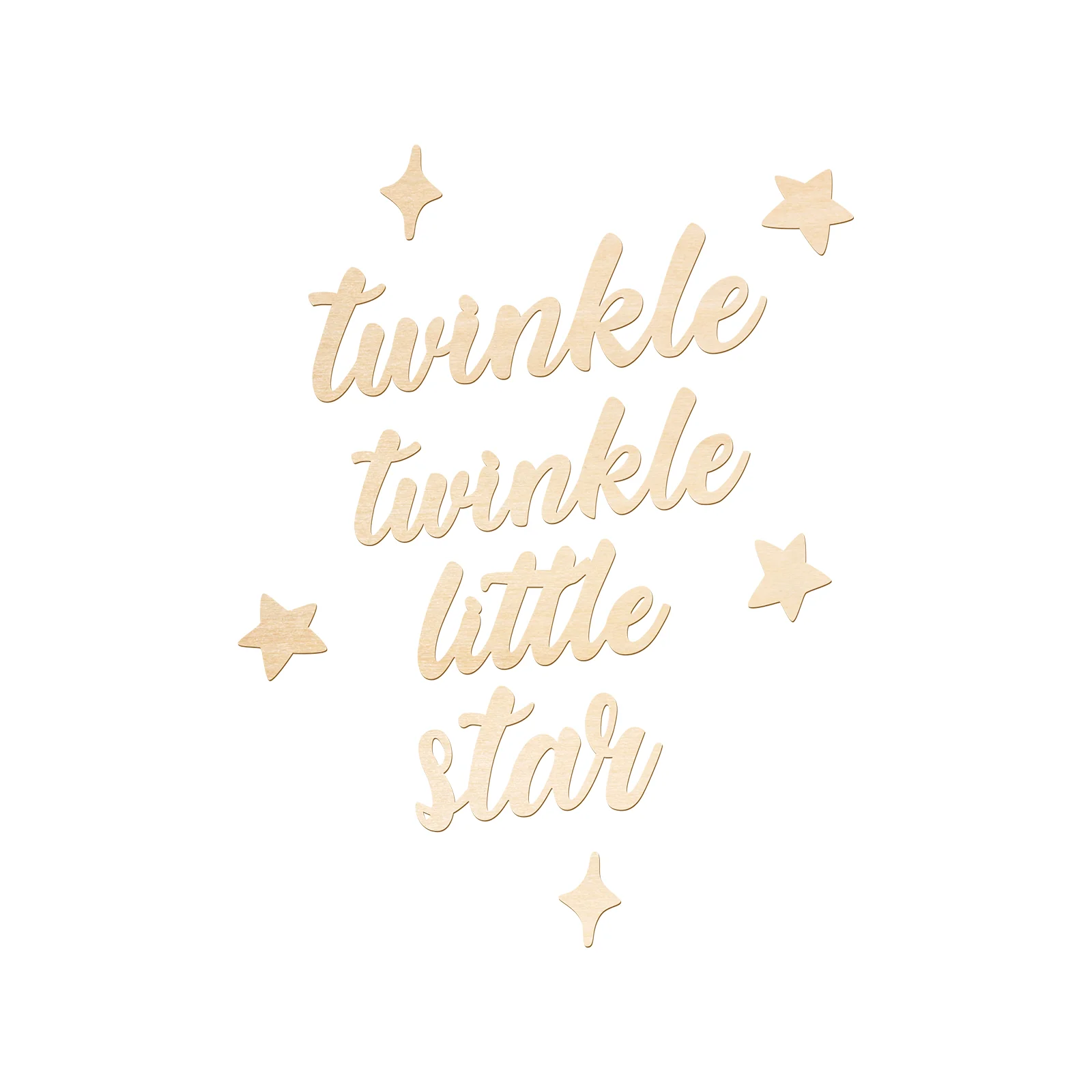 Letrero de madera Twinkle Twinkle Little Star - Decoración de pared para guardería, regalo para baby shower, arte para habitación de niños con diseño de estrella (madera de 4 mm)