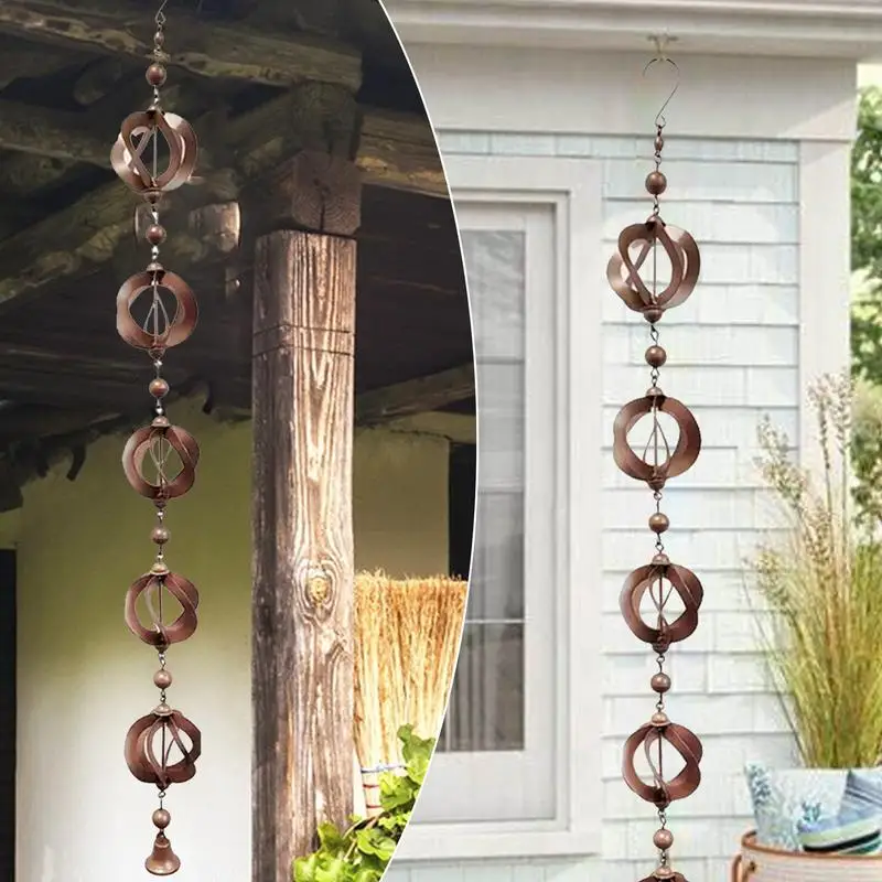 C9 Creative Metal Rain Chain Rain Catcher For Gutter Roof Decoration Metal Birds On Cups Drainage Rain Chain Downspout Tool