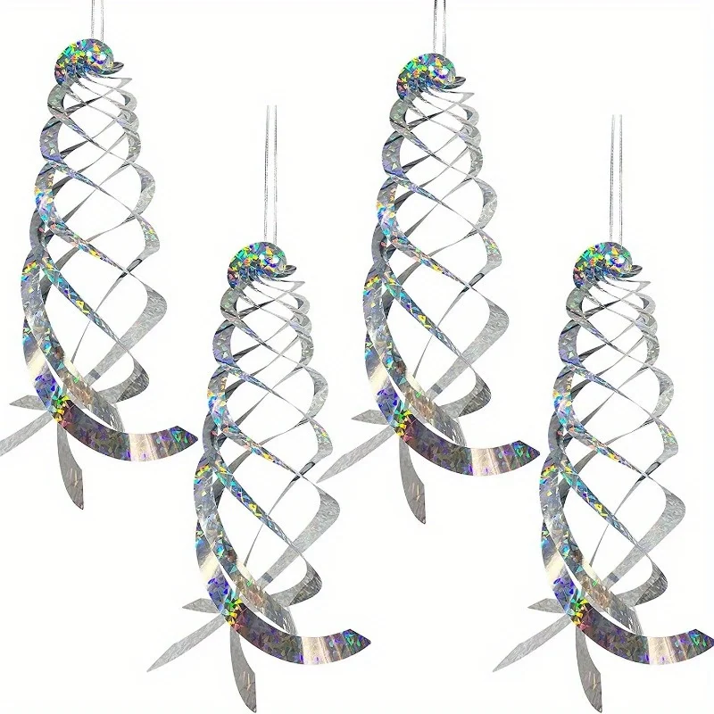 1Pcs Bird Repellent Spiral Reflectors, Hanging Reflective Deterrent, Keep Pigeons Woodpeckers Away From House Garden Pool
