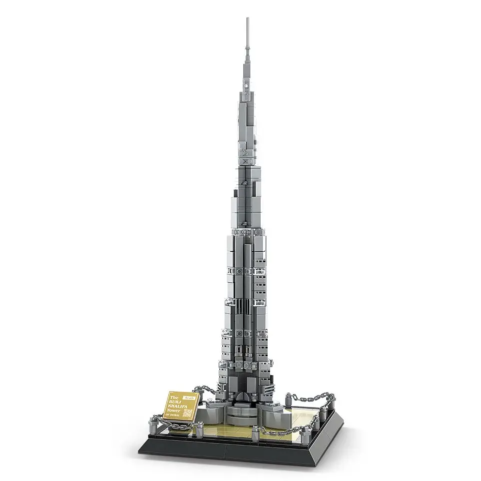 4222 Wereld Architectuur Dubai Burj Khalifa Toren Boom Bloem Mini 555 Stuks Diamant Blokken Bakstenen Gebouw Speelgoed Voor Kinderen Cadeau