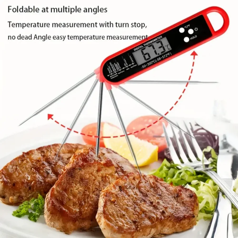 Instant Read Meat Thermometer Stainless Steel Kitchen Cooking Bbq Digital Meat Thermometer With Probe