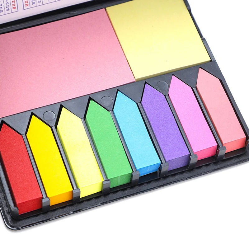 2PCS Sticky Notes Tabs For Page Markers, Memo Pad With Calendar And Leather Cover, Desk Note Pad Easy Install Easy To Use