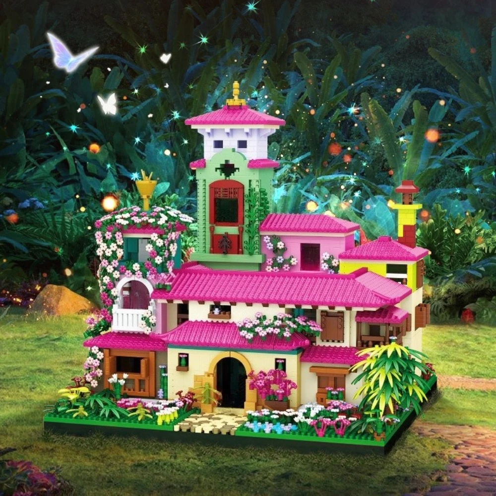 

MOC Medieval Dream Magic Flower Pink Castle Building Blocks Set House Villa Palace Garden Idea Toys For Children Birthday Gifts