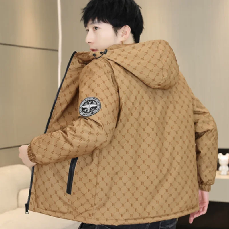 سترة سميكة مبطنة بالصوف للرجال، معطف قطني للرجال، معطف شتوي