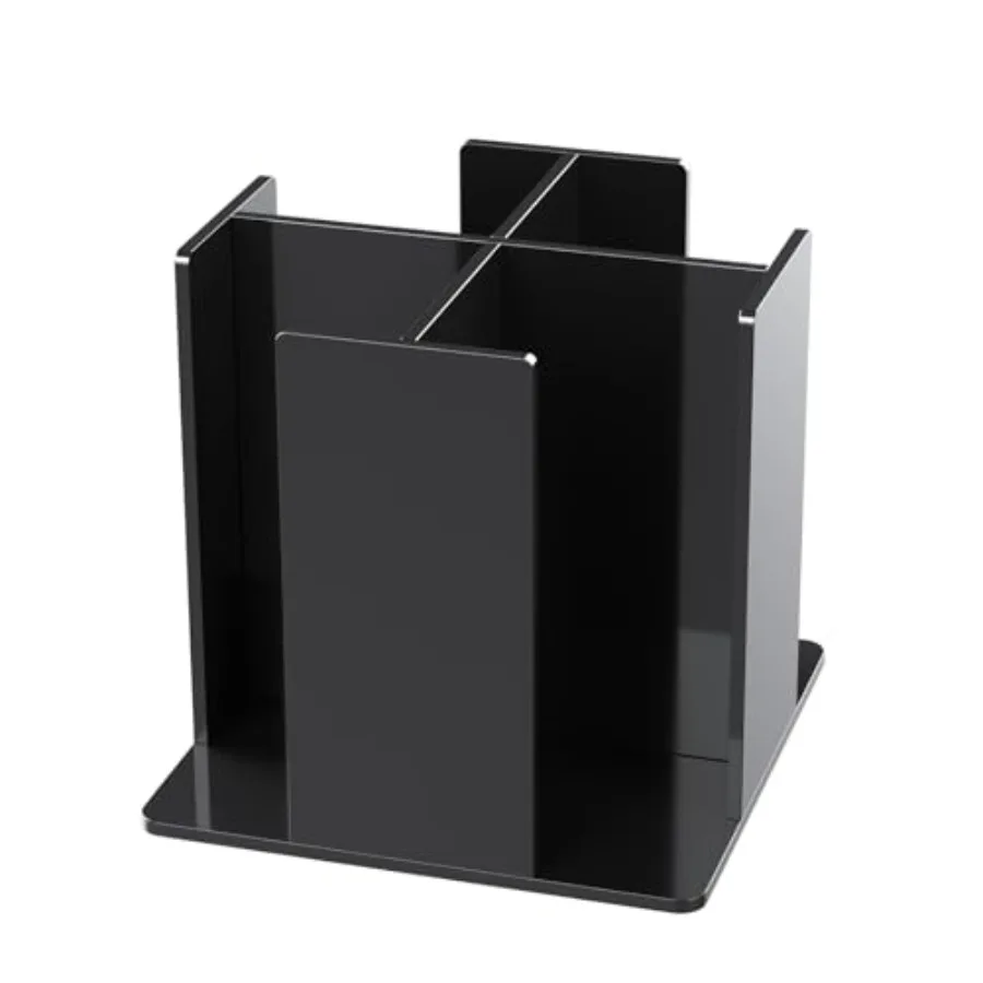 

Cup and Lid Holder, 4 Compartment, Square Rotating Coffee Cup Dispenser Lid Carousel for Restaurant, Buffet, Coffee Station, Ba