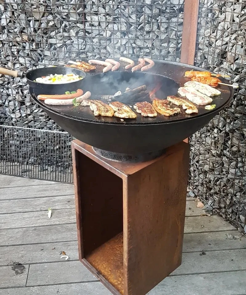 najlepiej sprzedający się skrócony stalowy grill ogień grill grill ogień pit na zewnątrz skróć stalowe grille do grillowania