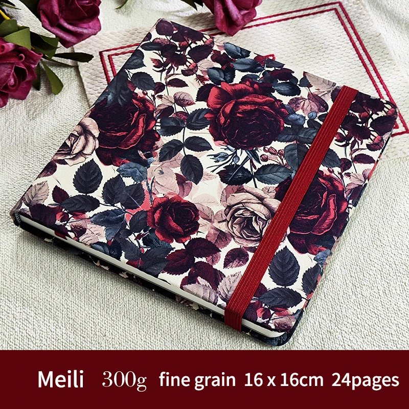 POTENTATE 100% القطن مربع المائية ورقة كتاب 12x12 سنتيمتر/16x16 سنتيمتر 24 ورقة 300 جرام (140 رطل) فن الرسم اللوحة ورقة كراسة الرسم