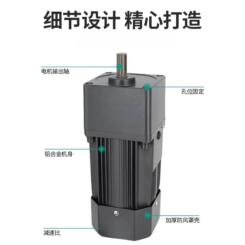 220V Single‑Phase Speed‑Reduction Motor 6IK200RGN‑C Pure Copper Adjustable Gearbox For Whole Roast Lamb Spit