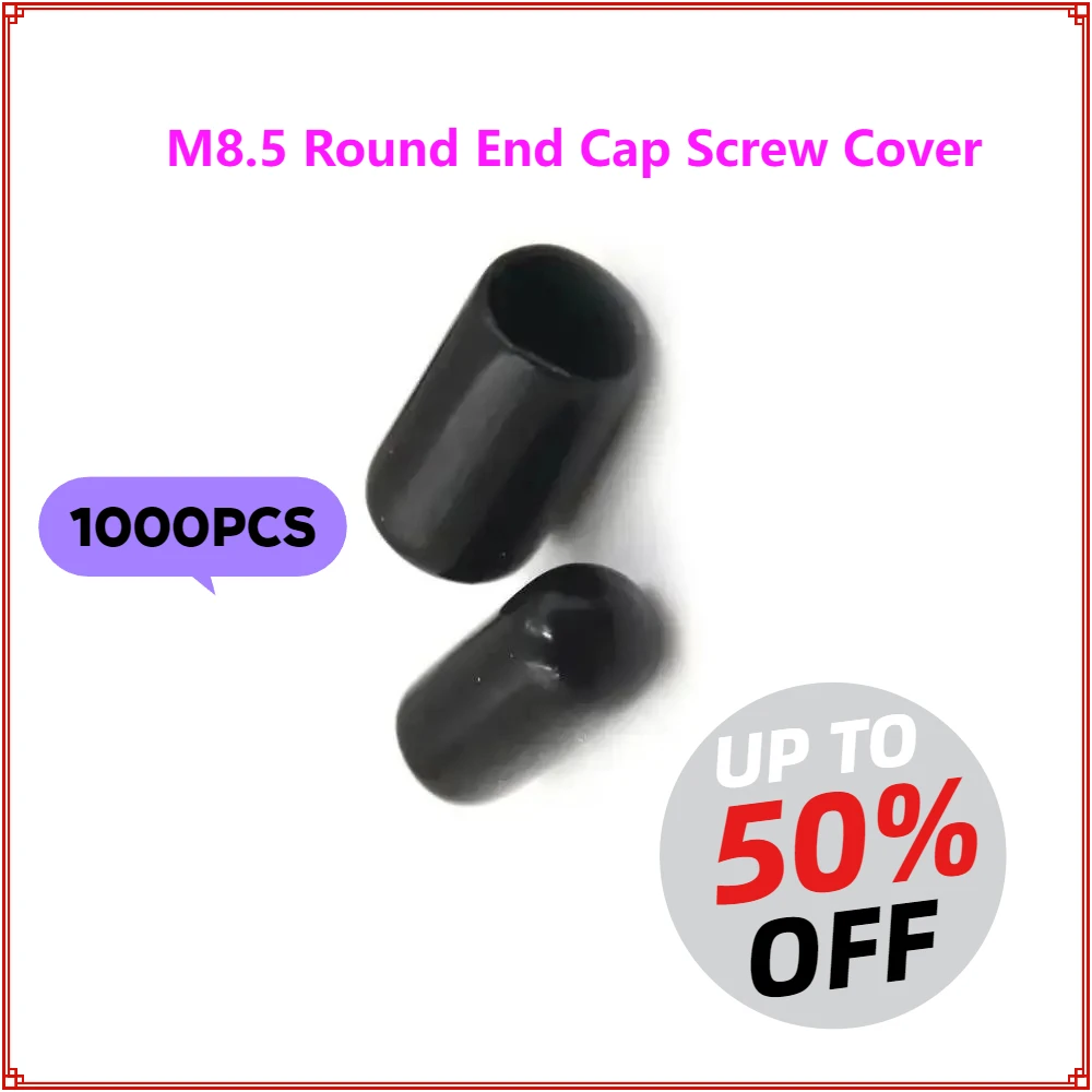 

1000pc M8.5 Round End Cap Screw Cover Rubber Tube Hub Thread Protector Push-fit Caps for Pipe Length 15mm