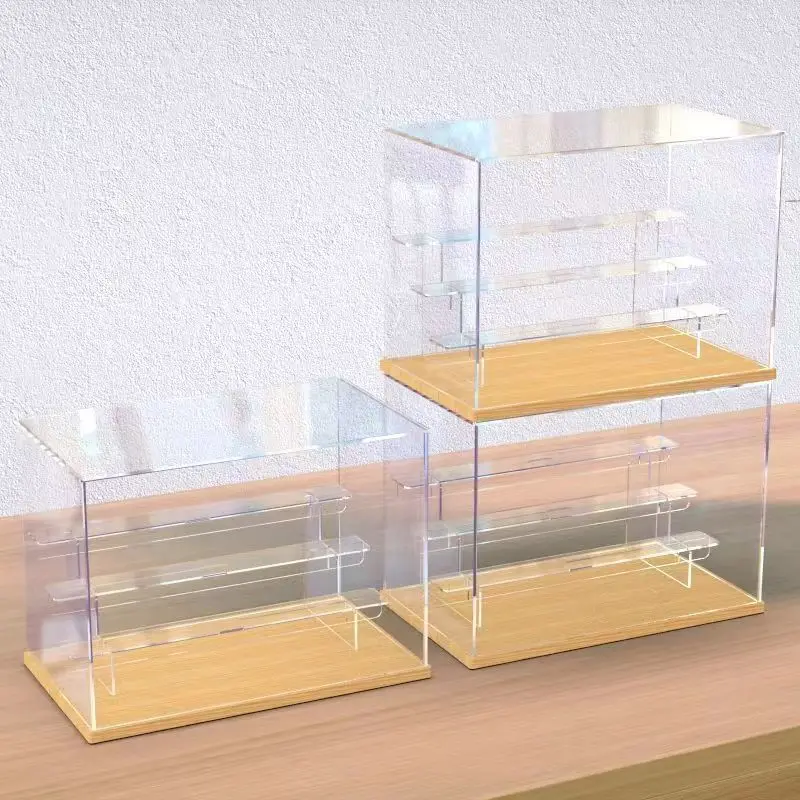 Acrylic Display Box with Clear Ladder for Toys, Car Models, Artwork, Souvenirs  Display,Perfume,Action Figure Storage Cabinet