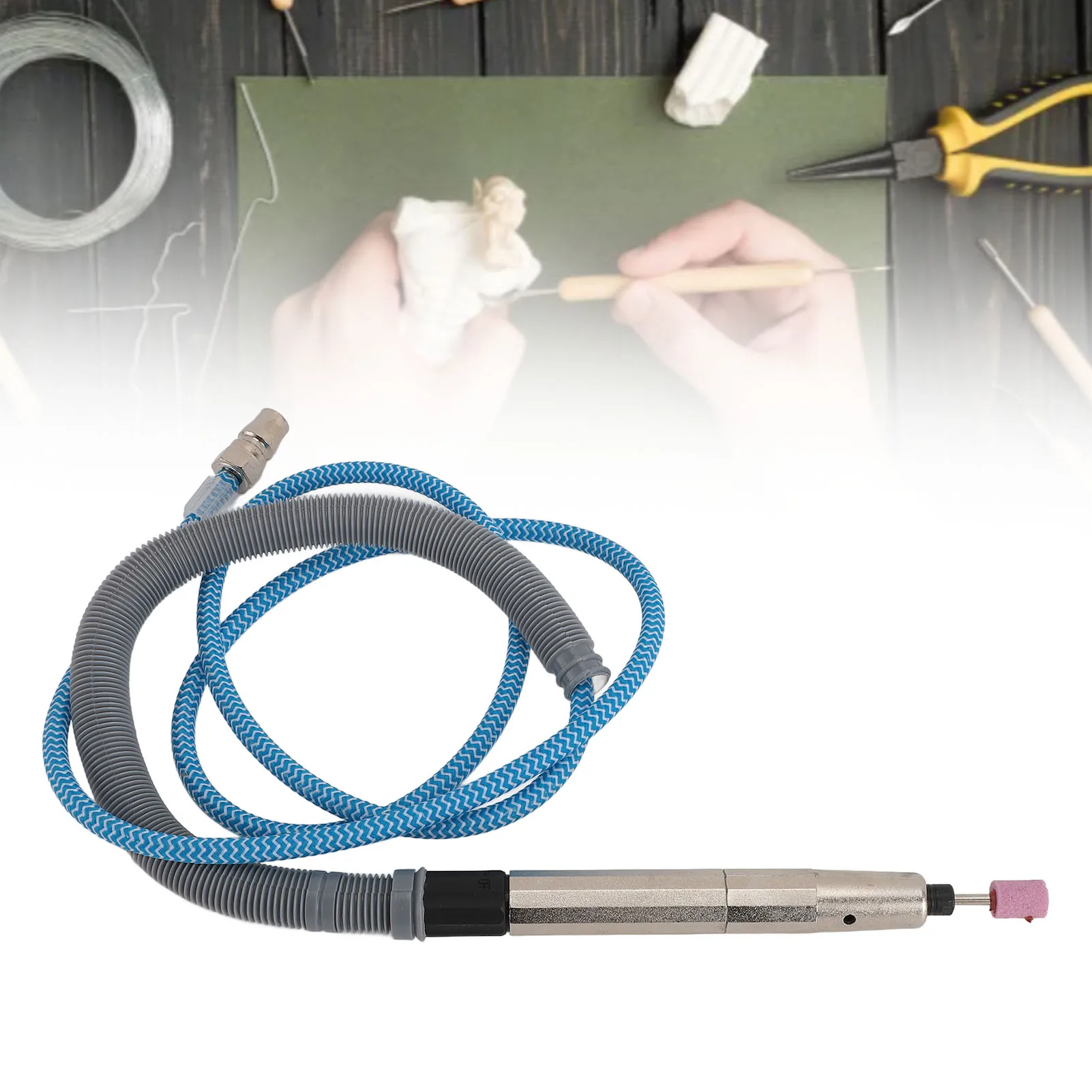 Pneumatic Scribe Engraving Pen Kit with M3 Chuck NPT1/4 Inch Hose Interface 65000RPM Air Die Grinder for Precision Engraving