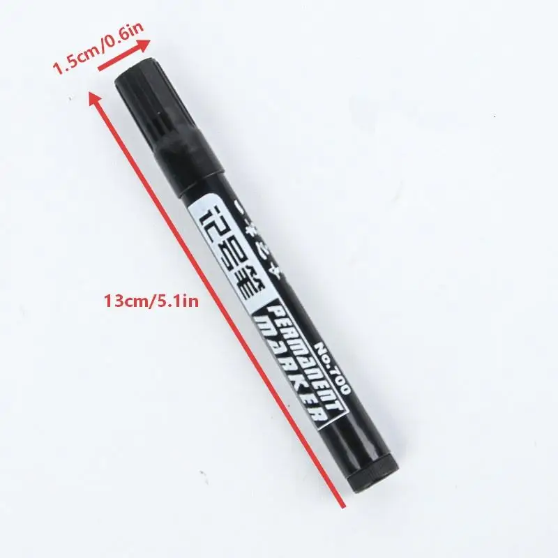 Picture 7: 10Pcs Waterproof Oil-based Marker Pen Quick Dry Black Blue Red Ink Permanent For Metal Glass Stationery Art School Supply
